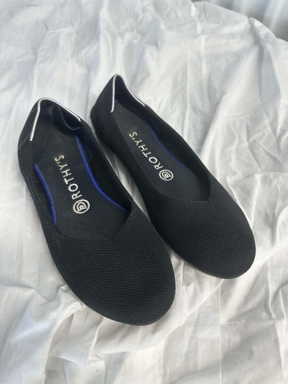 Rothy's The Flat Black Knit Ballet Flats Size 9